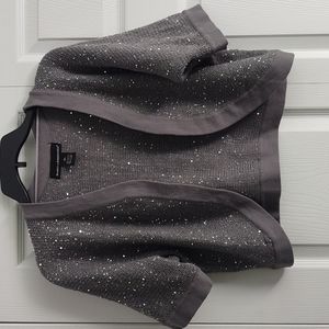 Isabella Rodriguez Silver/Gray Short Sleeve Sequined Sweater - EUC